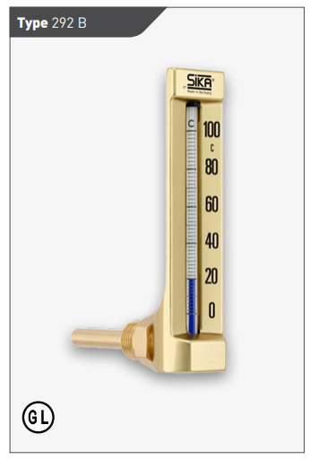 SIKA thermometer type 292 B, angle 90°